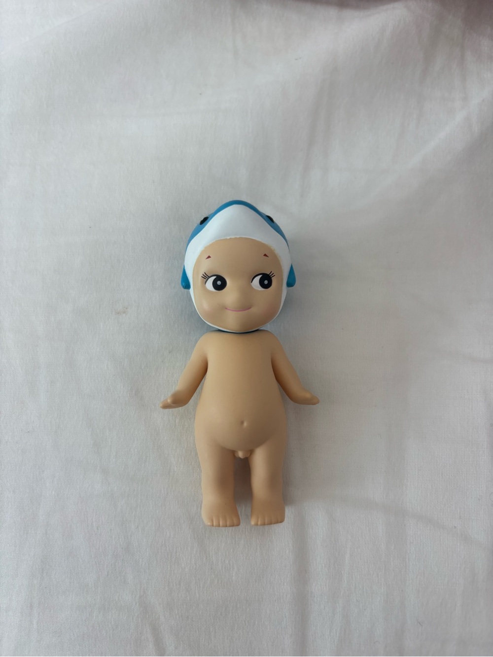 Blue-Accented Kids Doll Plush Figure - Cute Swim Cap Design